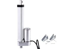 Homend DC12V 6inch Stroke Linear Actuator with Mounting Bracket 1000N(225lbs) Maximum Lift 14mm/s for Recliner TV Table Lift Massage Bed Electric Sofa Linear Actuator (6 inch)