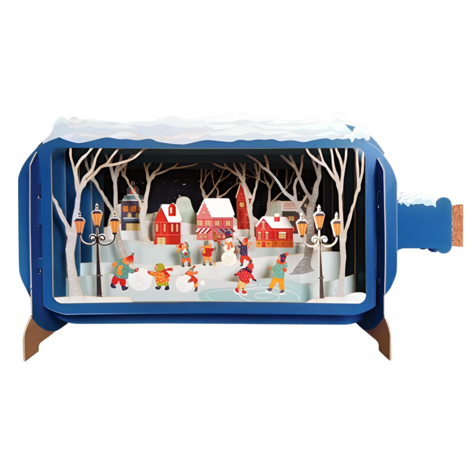 Message In A Bottle Festive Xmas Village Pop Up Christmas Card By Alljoy Cards XMIB079