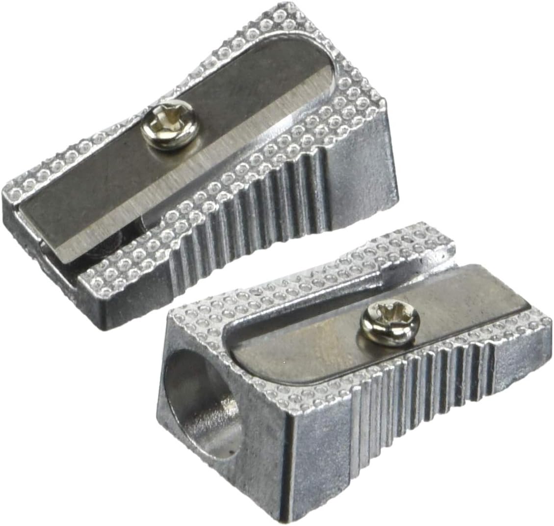 Officemate 30218 Metal Pencil Sharpener, Metallic Silver