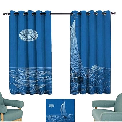 Amazon Com Sailboat Nautical Boys Bedroom Backout Curtains Night