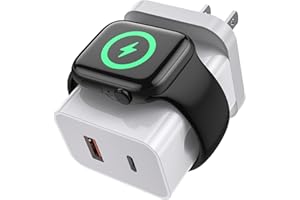 Apple Watch Charger,3-in-1 PD 20W Charging Block with Magnetic Wireless Charging and Dual Ports, iWatch Charger Compatible wi