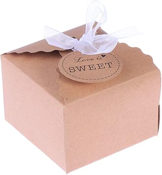 EXCEART 50 Piezas de Papel Kraft Caja de Boda Cajas de Regalo ...