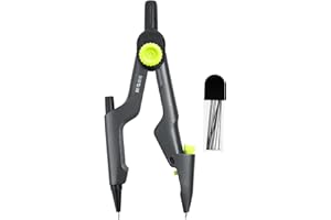M&G Professional Metal Geometry Compass, 10.25 Inch Maximum Diameter, Lockable Distance & Safety Retractable Needle, Includes Extra Lead, Ideal for Drafting & Drawing