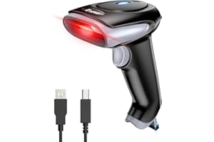Eyoyo Handheld 2D Wireless Barcode Scanner, USB Wired & Cordless 1D QR Code Reader, Compatible with Computer, Laptop, POS Fas