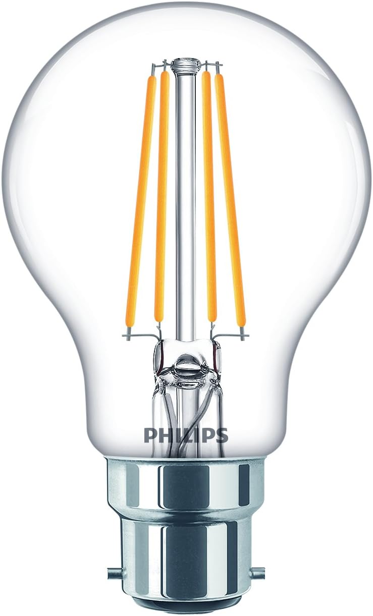 Philips LED B22 Light Bulbs, 7 W (60 W) Warm White, Pack of 6 Amazon