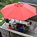 Abba Patio 9' Round Aluminum Solar Powered 24 LED Light Patio Umbrella with Tilt and Crank, Dark Red