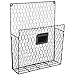 Wall Mounted Rustic Style Chicken Wire Gray Metal Magazine Organizer Basket Rack w/Chalkboard Label