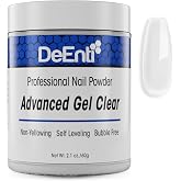 DeEnti Acrylic Nail Powder, Clear Acrylic Powder for Nails, Gel Clear 2oz | Bubble-free, chip-resistant Gel Clear acrylic powder for long-lasting nails, ideal for carving, extensions, and fake nails