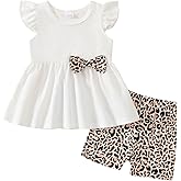 Jeinxcn Toddler Baby Girl Summer Clothes Ruffle Sleeveless Top Floral Shorts 2Pcs Outfits Set