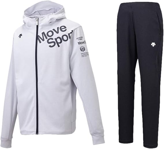 Amazon デサント スウェット メンズ 上下 Descente Movesport フード付き フルジップ Oサイズ Dmmpjf22 Wht ジャージ上下セット 通販