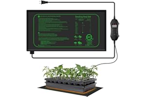 GYTF Seedling Heat Mat with Digital Thermostat, 10" x 20.75" Waterproof Heating Pad for Hydroponic Germination Seed Starting, Adjustable Controller