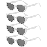 PLULON Retro Narrow Cat Eye Sunglasses for Women Men Vintage Sunglasses Womens Cat Eye Glasses Fun Retro Cateye Sun Glasses