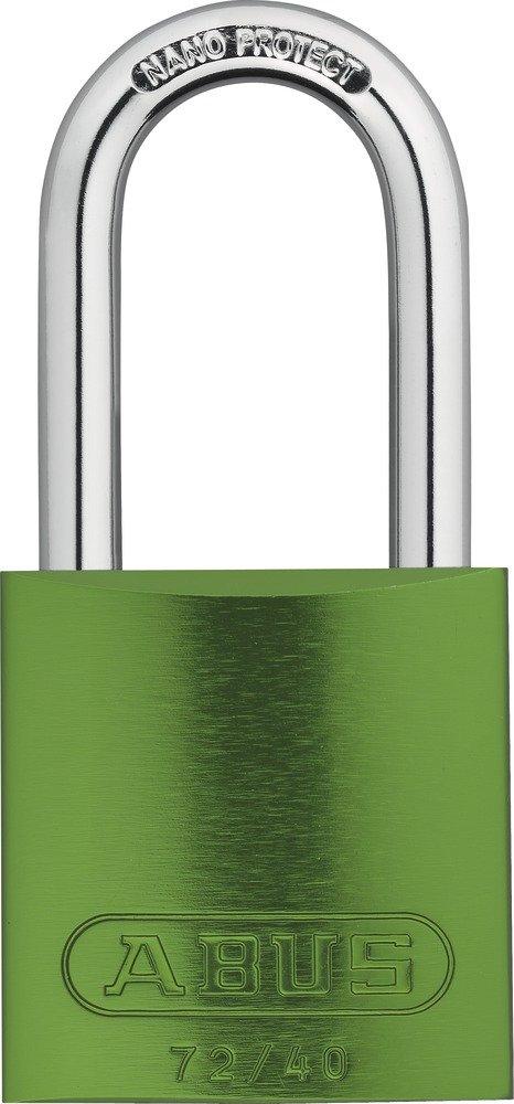 ABUS Padlock 72/40HB40 with high Shackle - Lightweight Titanium Material with high Corrosion Protection - Including 2 Keys - Security Level 6 - Green