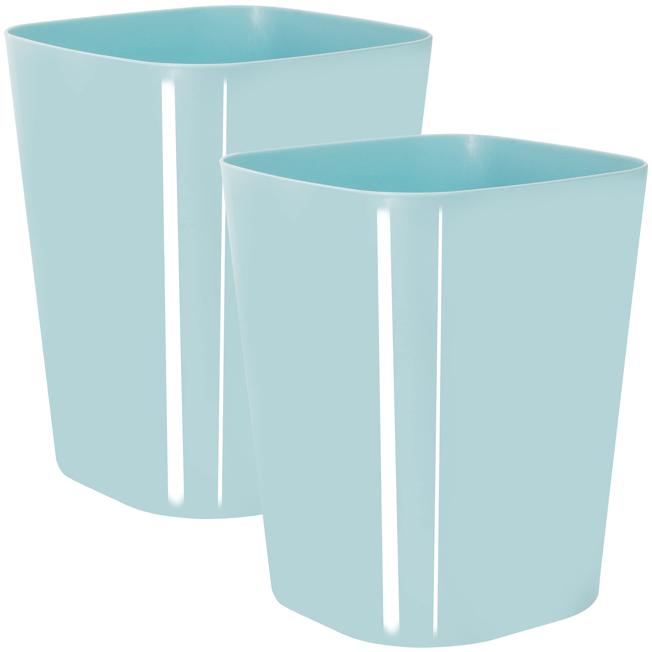 Photo 1 of Youngever 2 Pack 1.5 Gallon Square Trash Can, Plastic Garbage Container Bin, Small Trash Bin for Home Office, Living Room, Study Room, Kitchen, Bathroom (Mint)