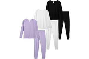 Sweet Hearts Girls Thermal Underwear Set - 6 Piece Waffle Knit Shirt and Long Johns Thermal Leggings: Made in USA (2T-16)