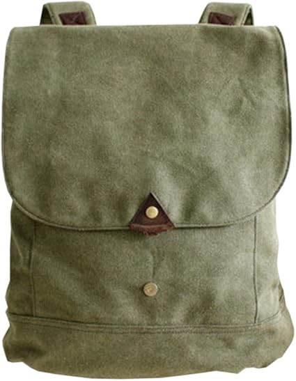 green canvas rucksack