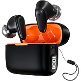 Hearing Aids, Miniature Hearing Amplifiers for Adults with Noise Cancelling,Rechargeable Hearing Aids for Seniors with Crystal Clear Sound, and LEDPower Display (Black-orange)