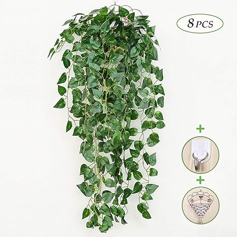 Amazon 人工緑植物 人工ツタ つる植物 家の装飾 階段 窓 バルコニー フェンス 庭に最適 11 11h Size 8 Article 人工観葉植物 オンライン通販