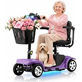 XERATH Mobility Scooter for Seniors &amp; Adults, Lightweight Foldable 4-Wheel Electric Scooter, 300 lb Capacity, 10-Mile Range, 4.5 MPH, LED Headlight &amp; Basket