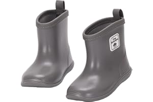 NQTOER Toddler Kids Rain Boots for Boys Girls Easy-on Lightweight Waterproof Rainboots Baby