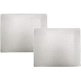 Range Kleen Heat Resistant Mats for Countertop -14 x 17 in, 2 Pack - Silver | Metal surface with non-slip rubber backing for air fryers, toaster ovens, crock pots and hot pans - protector for tables