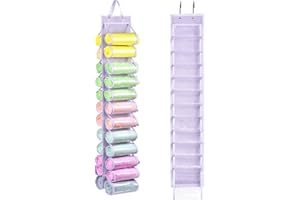 RZMAYIS Nylon Legging Storage Bag Storage Hanger Can Holds 24 Leggings or Shirts Jeans Compartment Storage Hanger, Foldable Leggings Organizer Clothes Portable Closets Roll Holder (Light Purple)