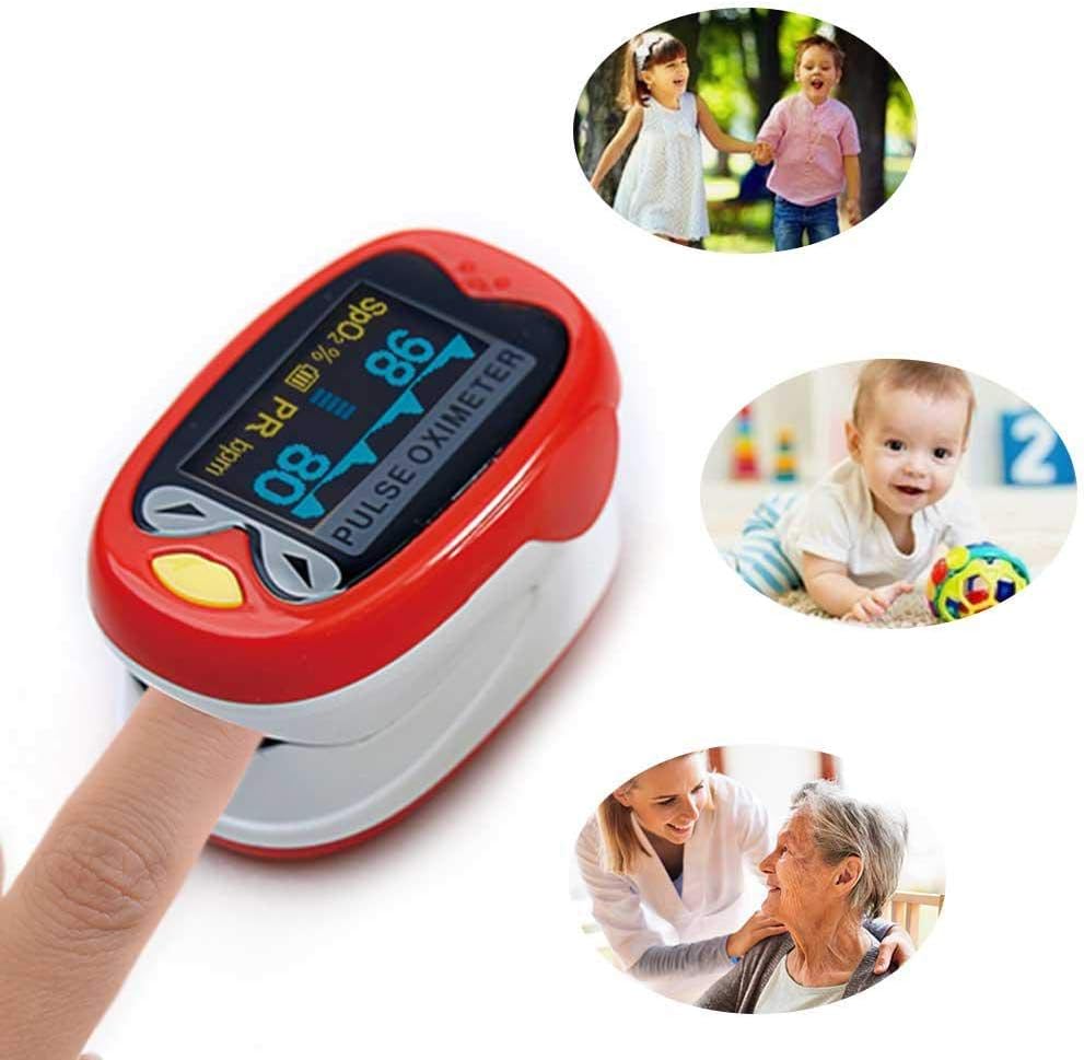 Flyinghedwig Pulse Oximeter, Fingertip Oximeter, Blood Oxygen Saturation Monitor, Bar Chart&Pulse Waveform Display, Blood Oxygen Saturation Meter Finger SPO2 PR Monitor, Include Lanyard