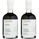 Carandini Emilio Silver Balsamic Vinegar of Modena PGI, Gluten-Free, Aceto Balsamico di Modena IGP Italy 8.45fl oz - Pack of 2