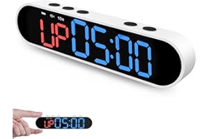 Dienmern Portable Gym Timer Clock with Strong Magnet - Workout Interval Timer with Countdown/UP/Stopwatch, 50Hours Powerful Battery Gym Clocks for Home Gym/Garage/Boxing/Fitness