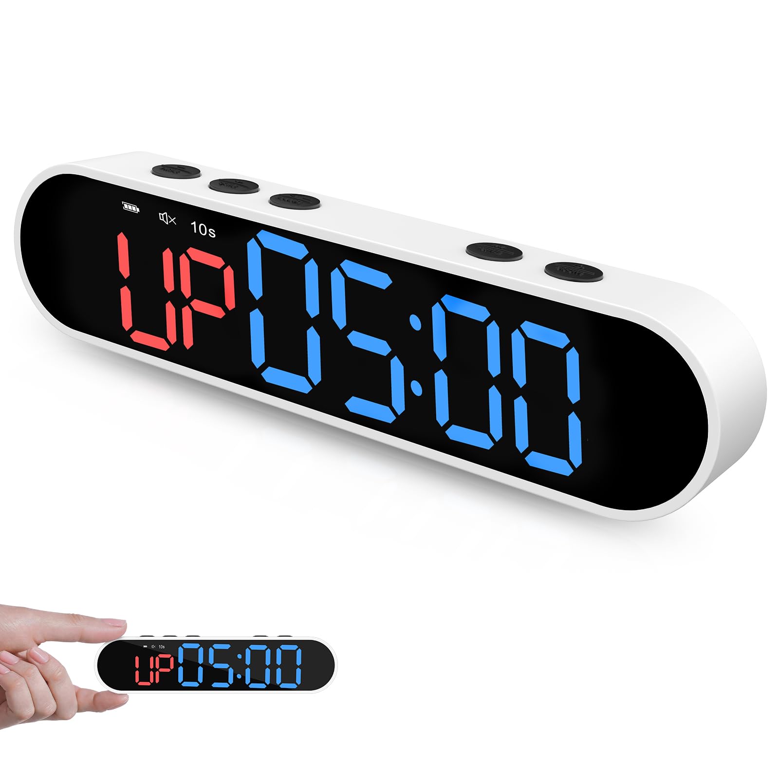 Photo 1 of Dienmern Portable Gym Timer Clock with Strong Magnet - Workout Interval Timer with Countdown/UP/Stopwatch, 50Hours Powerful Battery Gym Clocks for Home Gym/Garage/Boxing/Fitness