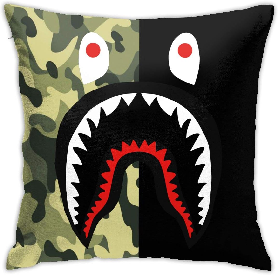 Trikahan Bape Blood Shark Throw Pillow Covers Sofa Bed Throw Cushion Cover Decoration 18"" X 18
