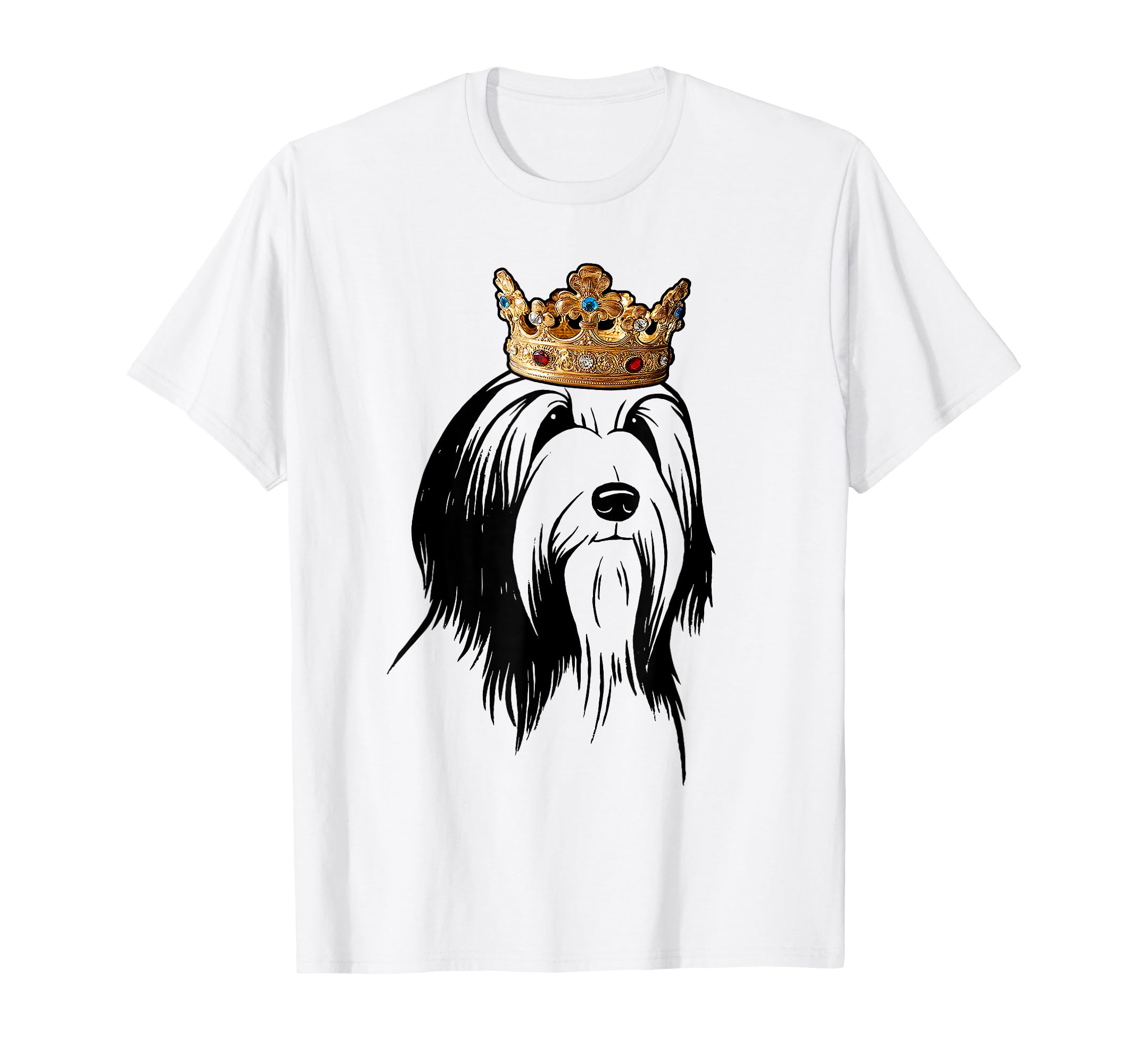 Bearded Collie Dog Wearing Crown T-Shirt