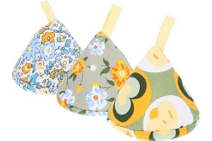 SUPVOX 3pcs Cotton Triangle Pot Lid Handle Covers, Anti-scald Pot Handle Sleeves Heat Insulation Protectors