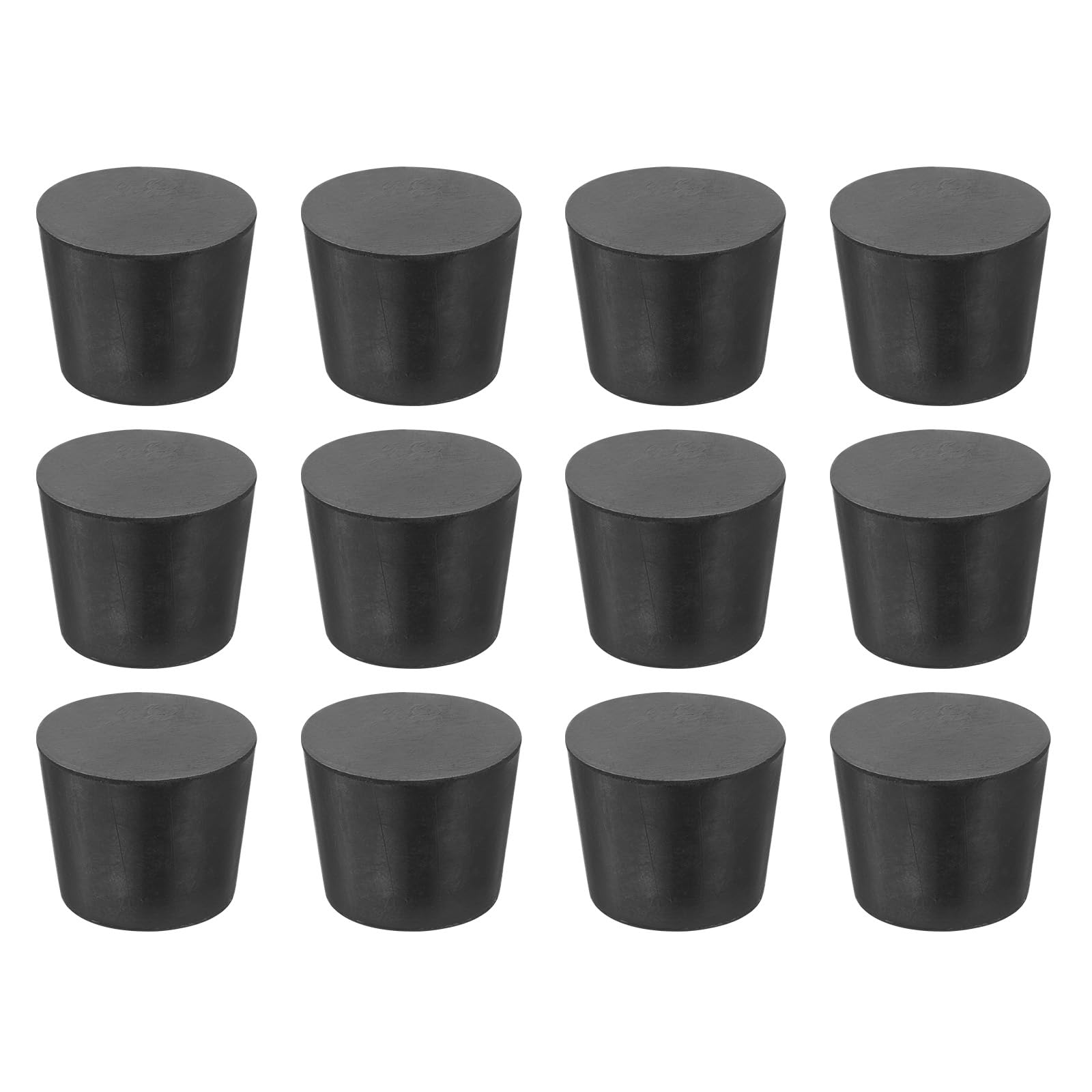 Photo 1 of MECCANIXITY Rubber Tapered Plug 25mm to 26mm Solid Test Tubes Bungs Stopper Black for Lab Home 12 Pieces