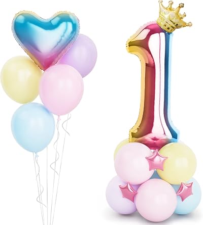 Balloon Dance 40 Inch Rainbow Number 1 Balloon Kit Birthday Party Decor