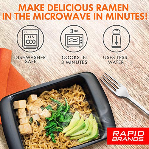 Top Ramen Rapid Cooker | Microwave Ramen in 3 Minutes | Perfect for Dorm, Small Kitchen, or Office | Dishwasher-Safe, Microwaveable, BPA-Free (2 pack)
