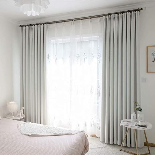 Amazon Com Leadtimes White Blackout Curtains For Bedroom 84 Inch