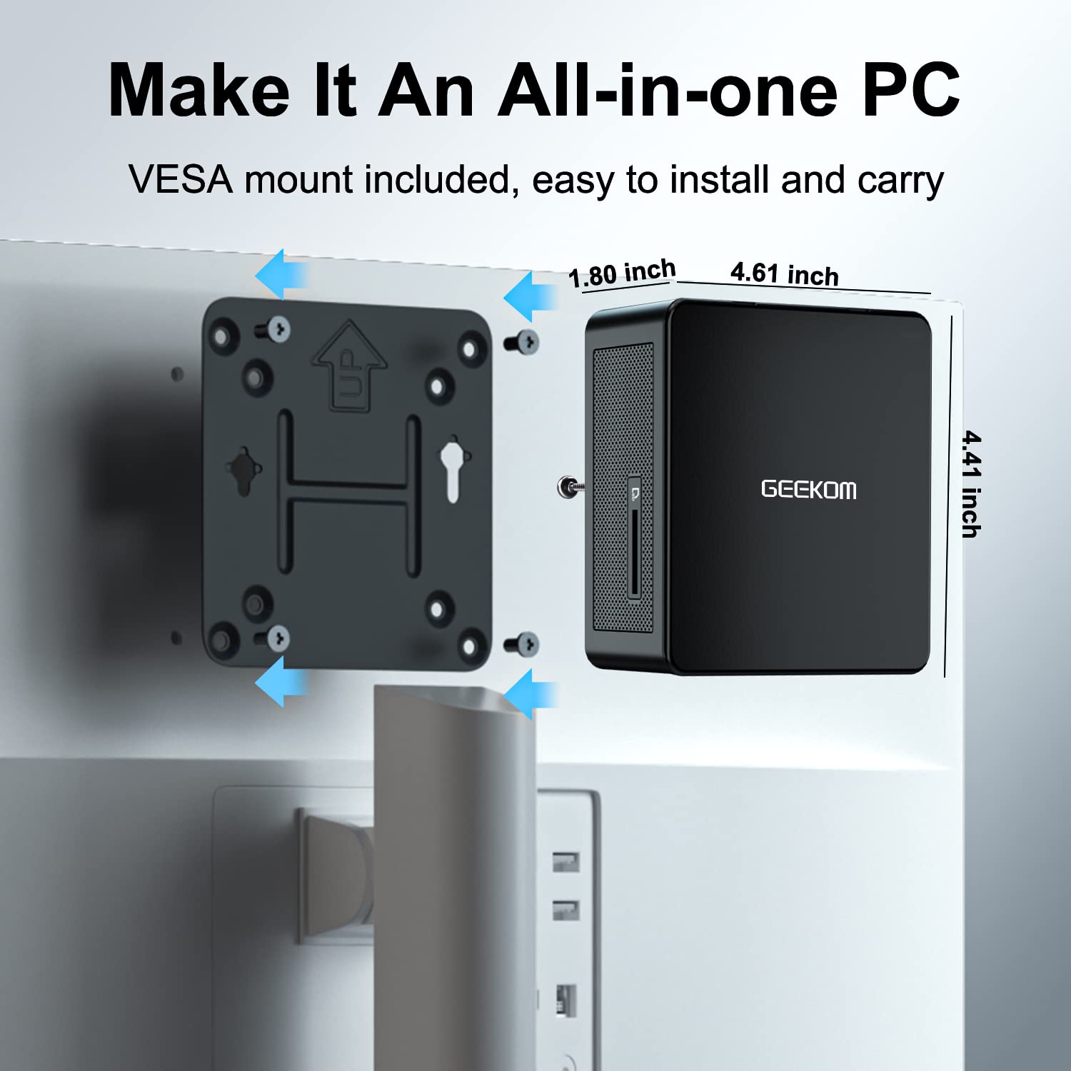 GEEKOM Mini PC, Mini IT8 SE Mini Computer with i3-8109U(Up to 3.6 GHz), 8GB Dual DDR4 256G SSD Windows 11 Pro Small Desktop Computer, Support 4K UHD, Dual WiFi, BT, HDMI for Office/Study/Home