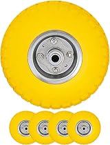 Top Home Solutions 10” Wheelbarrow Wheels 4.10/3.50-4 Solid Rubber Pack of 4