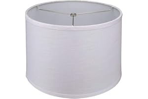 TOOTOO STAR White Lamp Shade Medium Drum Lampshade for Chandeliers Floor Light and Table Lamp 13 x 14 x 9 inch, Fabric Natural Linen Hand Crafted, Spider