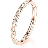 PEAKLINK 18G Arrow Rook Earring Helix Conch Hoop Daith Seamless Clicker Nose Ring Hinged Segment Surgical Steel Septum Rose Gold Cartilage Lip Tragus Piercing Jewelry 8mm