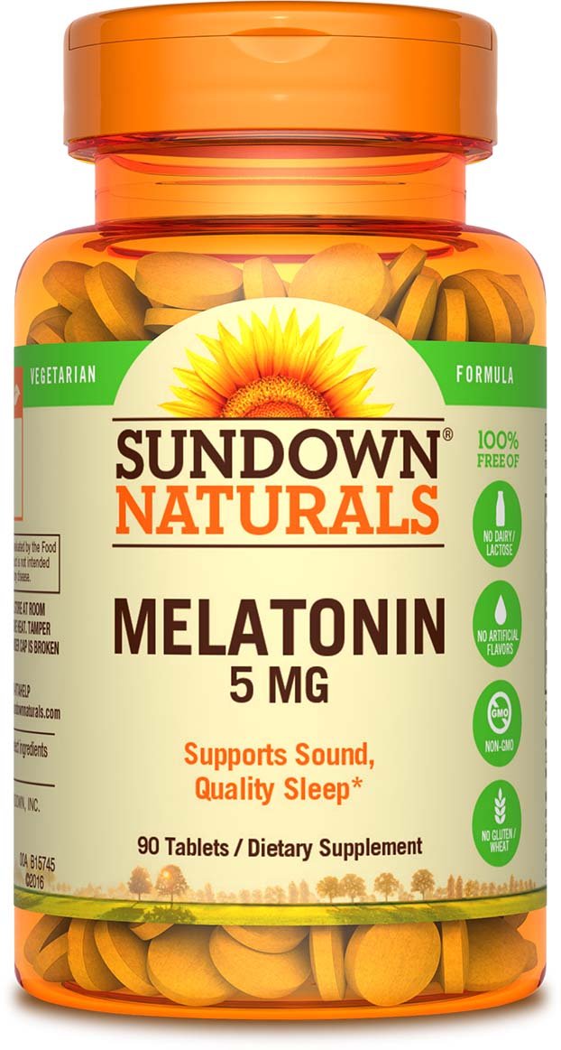 Sundown Naturals Melatonin 5mg, 90 Tablets (Pack of 3)