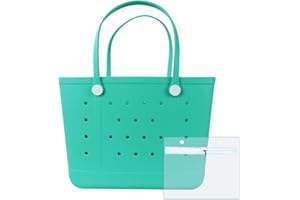 Chokoter Beach Bag, Waterproof Beach Tote, Rubber XL Tote Bag, Washable and Durable Open Handbag for Boat Pool Sports