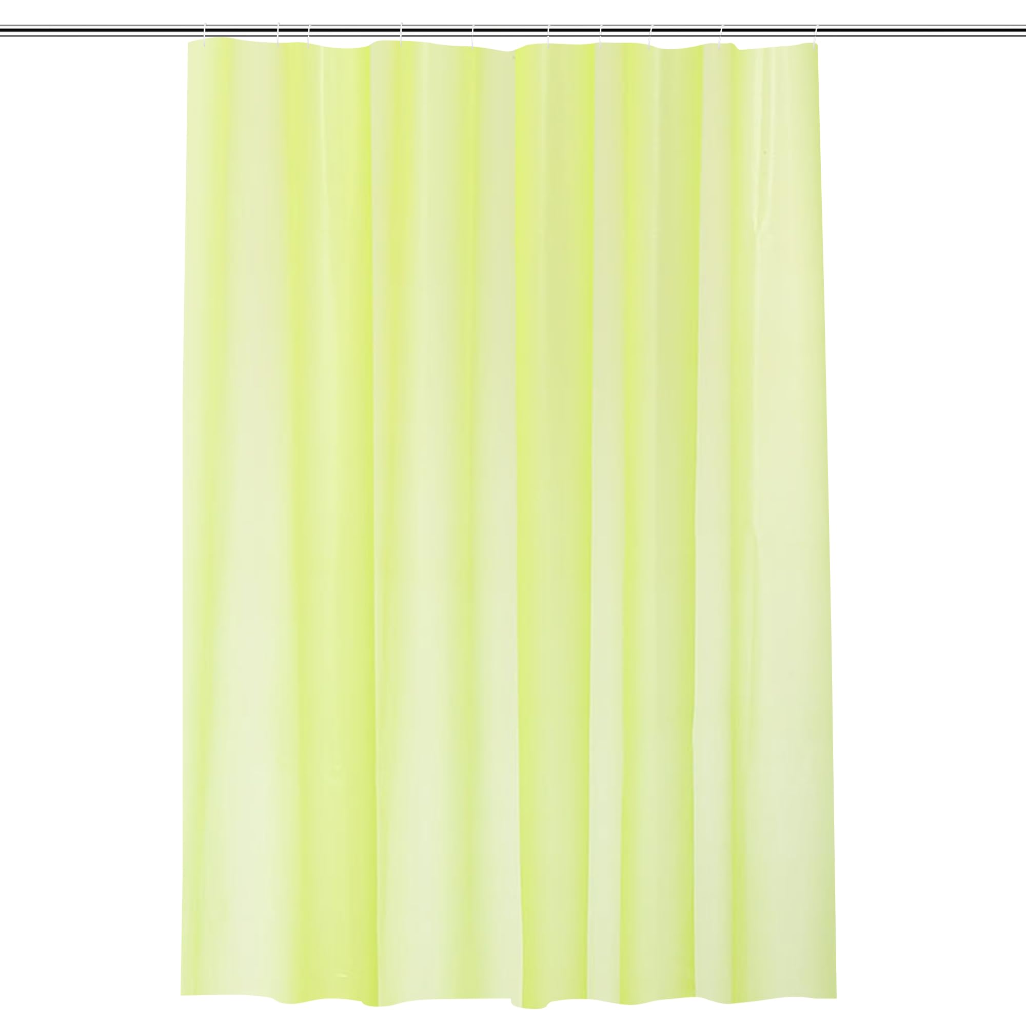 Trimming Shop Shower Curtain With 12 Hooks, Mold and Mildew Resistant 72x72 Inch Long, Washable PEVA Plain Bathroom Curtains, Shower Curtain Liner 180 x 180cm Long, Lime Green