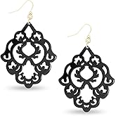 ZENZII Acrylic Resin Colorful Scroll Design Drop and Dangle Earrings for Women