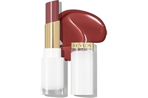 REVLON Super Lustrous Glass Shine Balm, Hydrating Tinted Lipstick, Sheer, Glossy Shiny Finish, 008 Rum Raisin, 0.11 oz