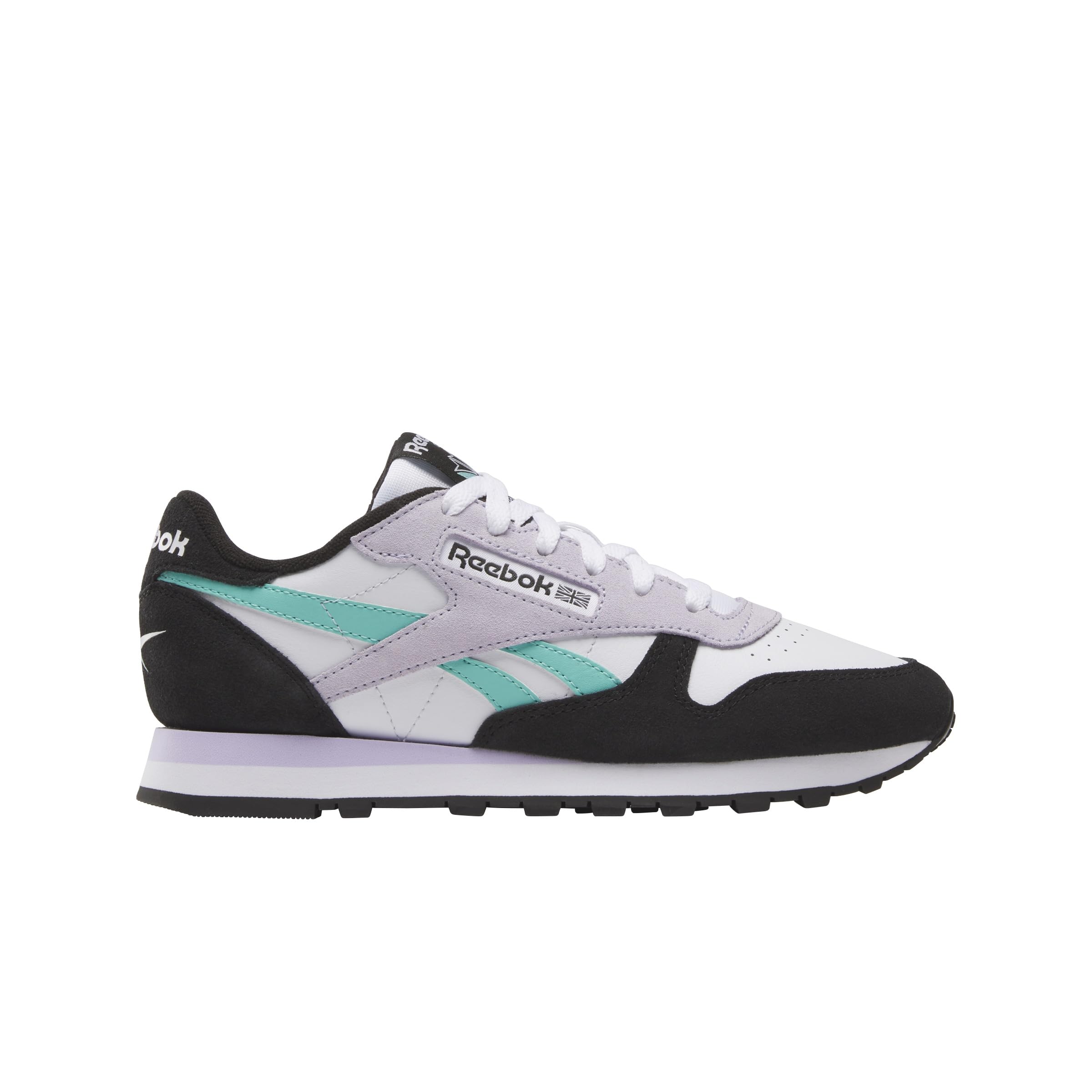 Reebok Women's Classic Leather Sneaker, White/AI Aqua/Black, 8 Image