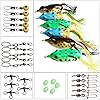 Sougayilang-6Pcs-Hollow-Frog-Fishing-Lures-Soft-Topwater-Baits-with-Tackle-Box-For-Bass-Snakehead-Saltwater-Freshwater-Fishing Sougayilang-6Pcs-Hollow-Frog-Fishing-Lures-Soft-Topwater-Baits-with-Tackle-Box-For-Bass-Snakehead-Saltwater-Freshwater-Fishing