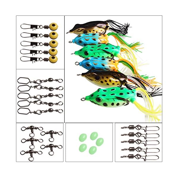 Sougayilang-6Pcs-Hollow-Frog-Fishing-Lures-Soft-Topwater-Baits-with-Tackle-Box-For-Bass-Snakehead-Saltwater-Freshwater-Fishing Sougayilang-6Pcs-Hollow-Frog-Fishing-Lures-Soft-Topwater-Baits-with-Tackle-Box-For-Bass-Snakehead-Saltwater-Freshwater-Fishing