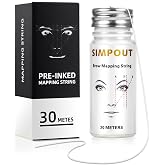 Simpout White Brow Mapping String - 30M Pre-inked Eyebrow Mapping String Thread for Henna Tinting and Permanent Makeup, Essential Brow Microblading Supplies